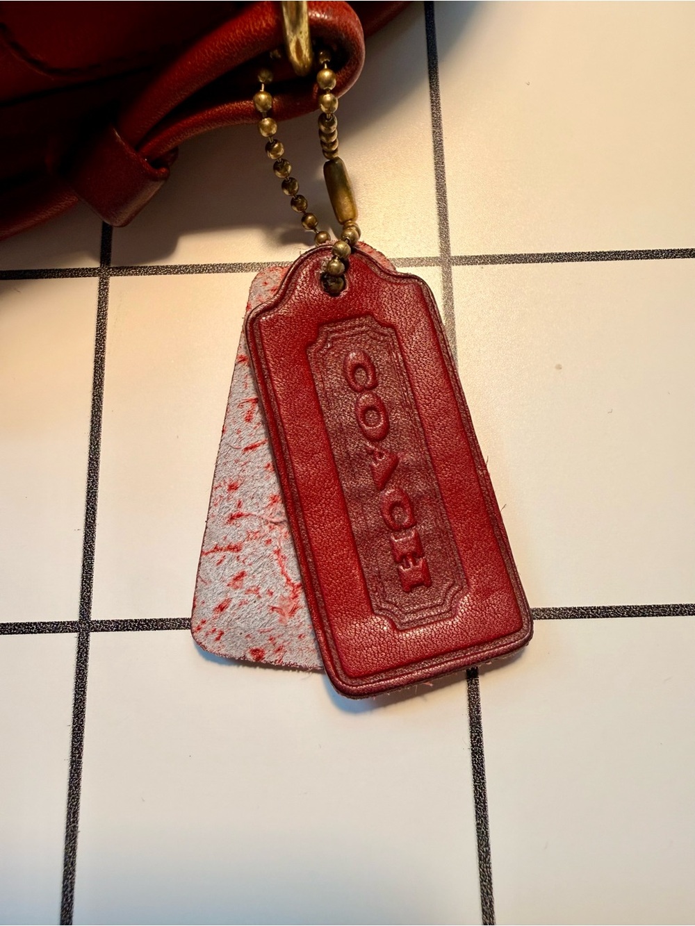 Vintage Coach 9017 Abbie Zip crossbody bag red leather 1997 - project bag - Picture 10 of 16